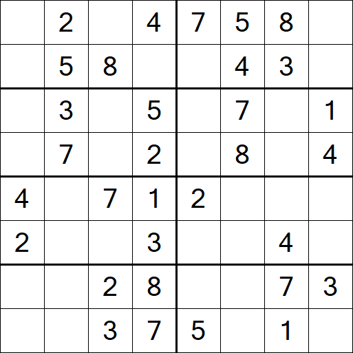 Sudoku 8x8 - Einfach
