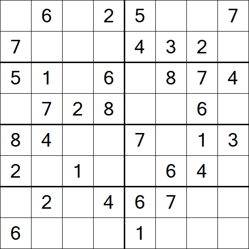 Sudoku 8x8 - Einfach