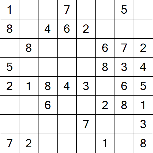 Sudoku 8x8 - Einfach