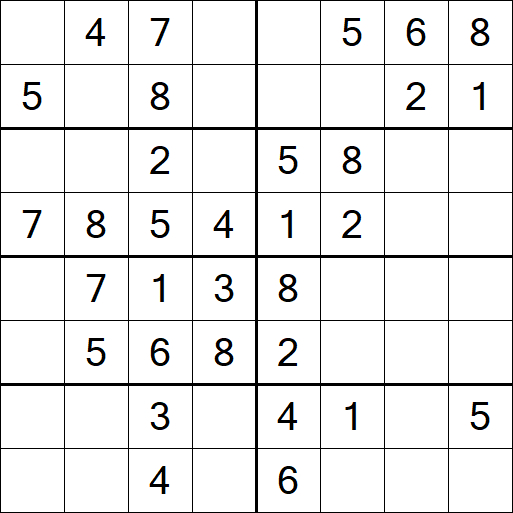 Sudoku 8x8 - Einfach