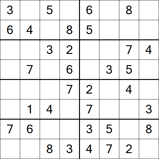 Sudoku 8x8 - Simple