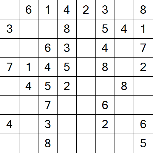 Sudoku 8x8 - Einfach