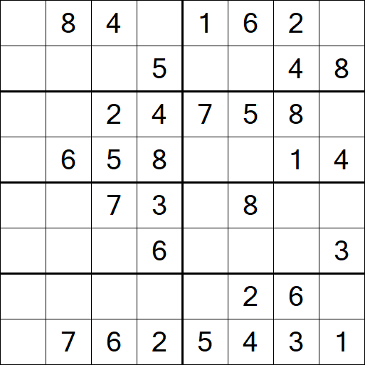 Sudoku 8x8 - Einfach