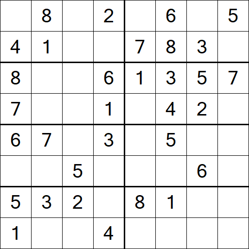 Sudoku 8x8 - Einfach