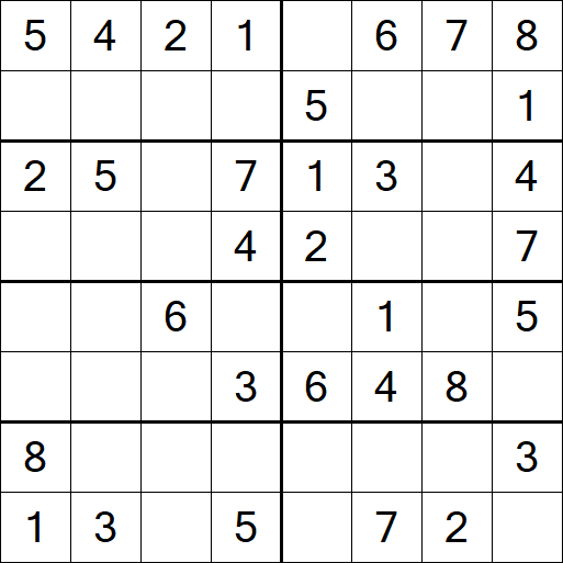 Sudoku 8x8 - Einfach