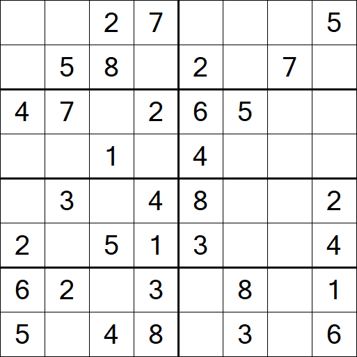 Sudoku 8x8 - Simple