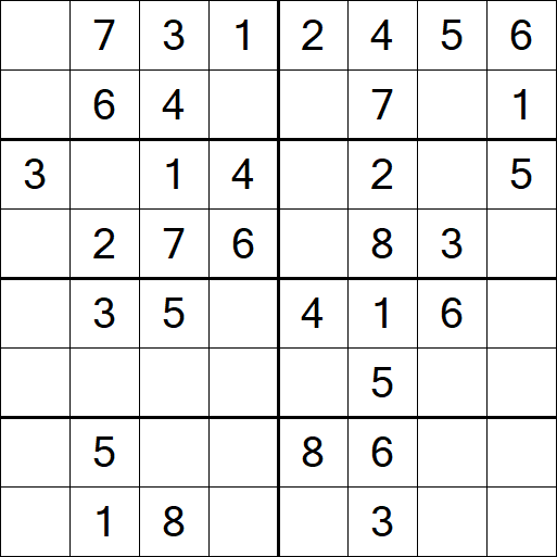 Sudoku 8x8 - Einfach