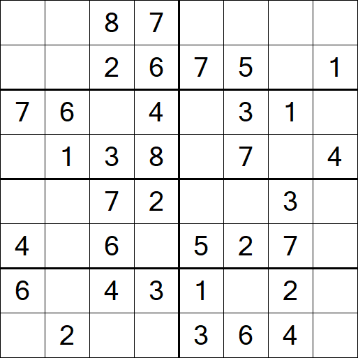 Sudoku 8x8 - Einfach