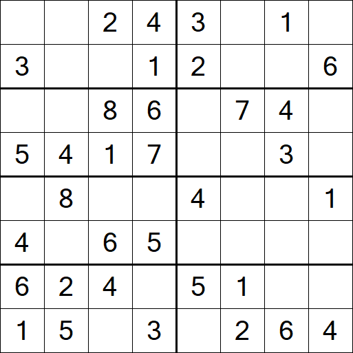 Sudoku 8x8 - Simple