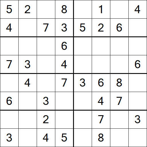 Sudoku 8x8 - Simple
