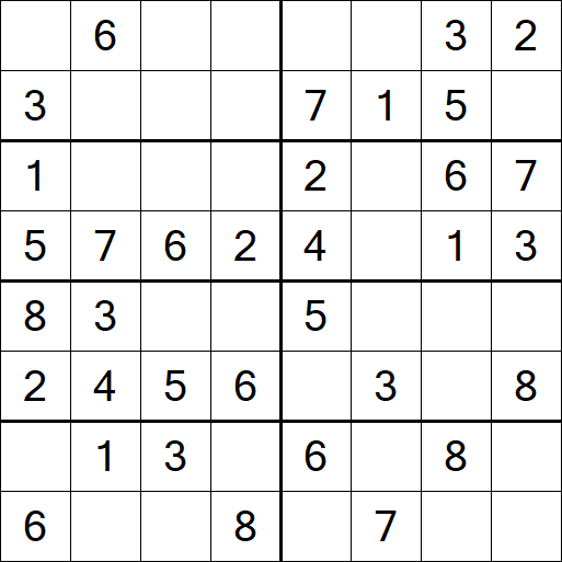 Sudoku 8x8 - Einfach