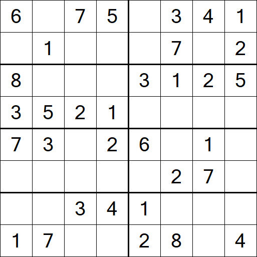 Sudoku 8x8 - Einfach