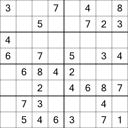 Sudoku 8x8 - Einfach