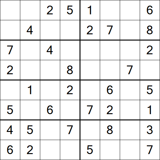 Sudoku 8x8 - Einfach
