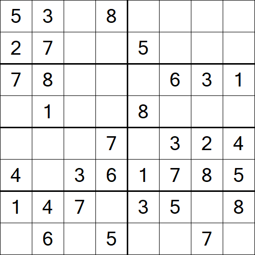 Sudoku 8x8 - Einfach