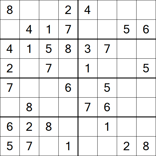Sudoku 8x8 - Einfach