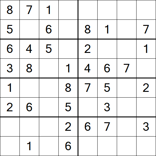 Sudoku 8x8 - Einfach