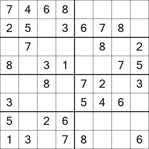 Sudoku 8x8 - Einfach