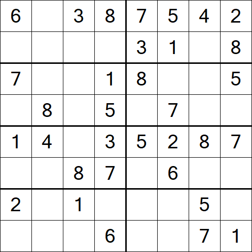 Sudoku 8x8 - Einfach