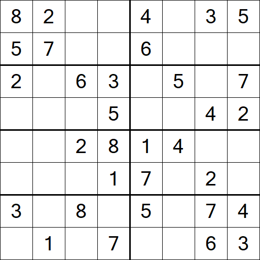 Sudoku 8x8 - Einfach