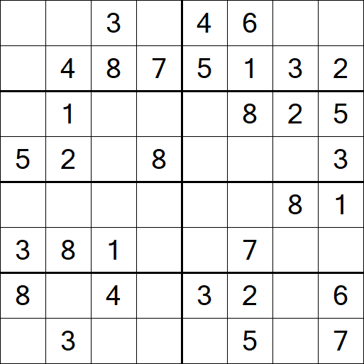 Sudoku 8x8 - Einfach