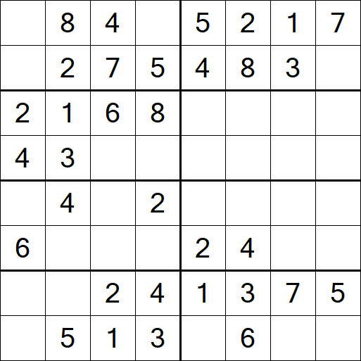 Sudoku 8x8 - Einfach