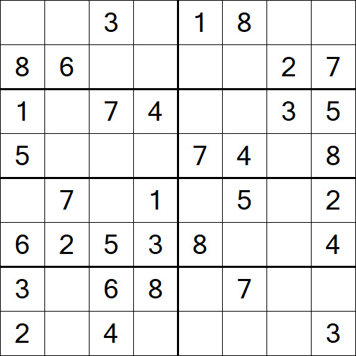 Sudoku 8x8 - Einfach