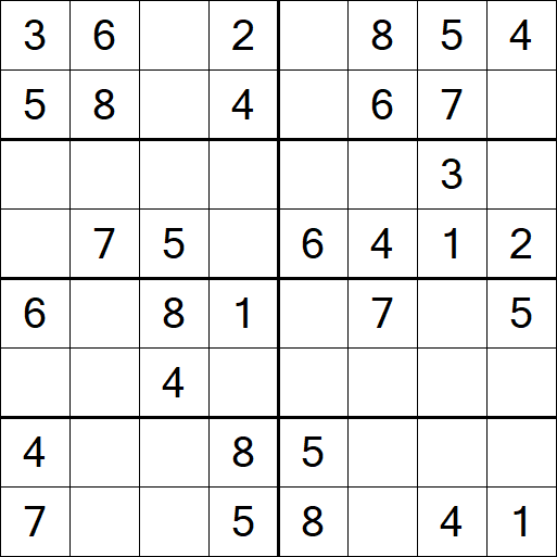 Sudoku 8x8 - Einfach
