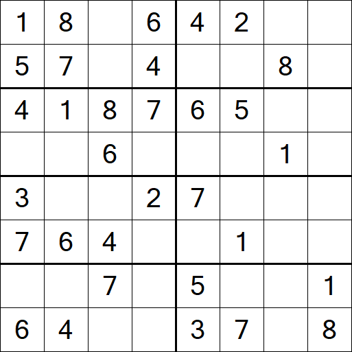 Sudoku 8x8 - Einfach
