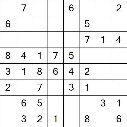 Sudoku 8x8 - Einfach