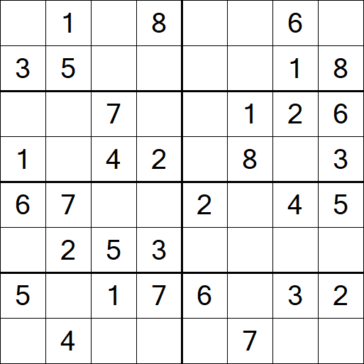 Sudoku 8x8 - Einfach