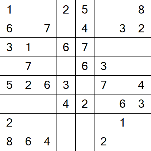 Sudoku 8x8 - Einfach