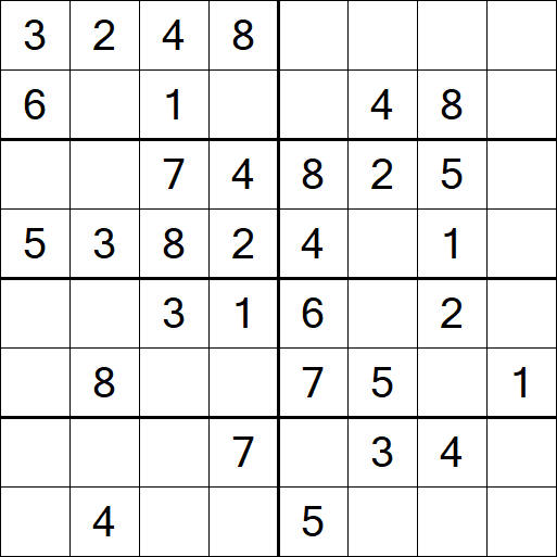 Sudoku 8x8 - Einfach