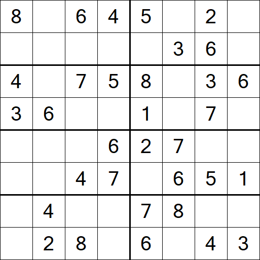 Sudoku 8x8 - Einfach