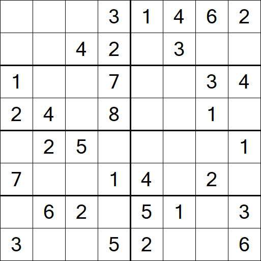 Sudoku 8x8 - Einfach