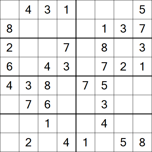 Sudoku 8x8 - Einfach