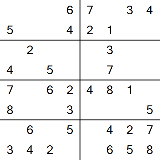 Sudoku 8x8 - Einfach