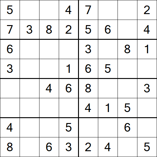 Sudoku 8x8 - Einfach