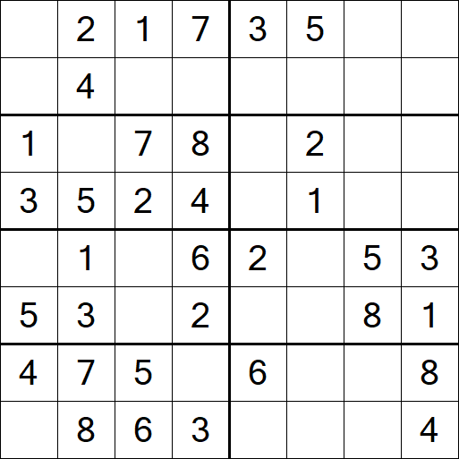 Sudoku 8x8 - Einfach