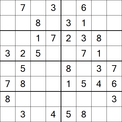 Sudoku 8x8 - Einfach