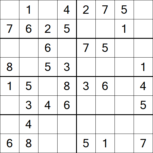 Sudoku 8x8 - Einfach