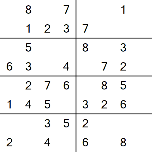 Sudoku 8x8 - Einfach