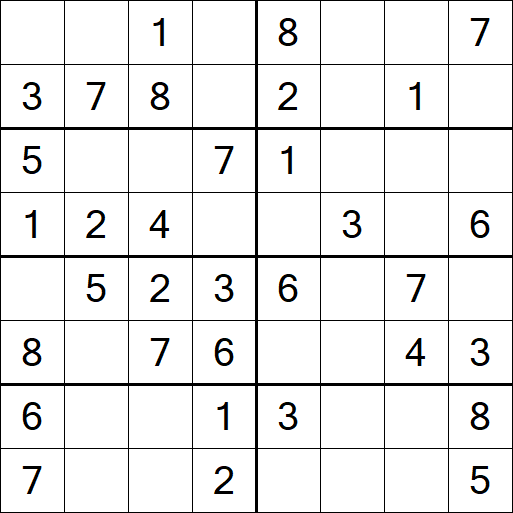 Sudoku 8x8 - Einfach