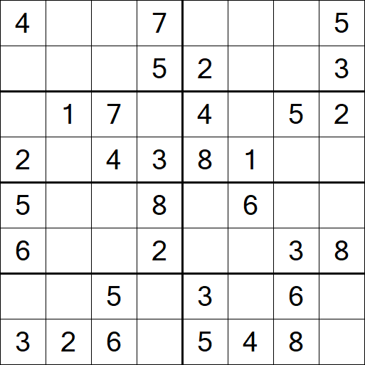 Sudoku 8x8 - Einfach