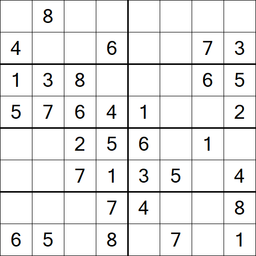Sudoku 8x8 - Einfach