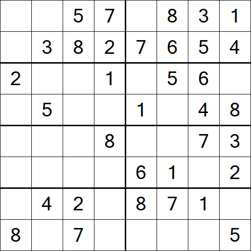 Sudoku 8x8 - Einfach