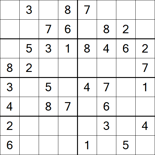 Sudoku 8x8 - Einfach