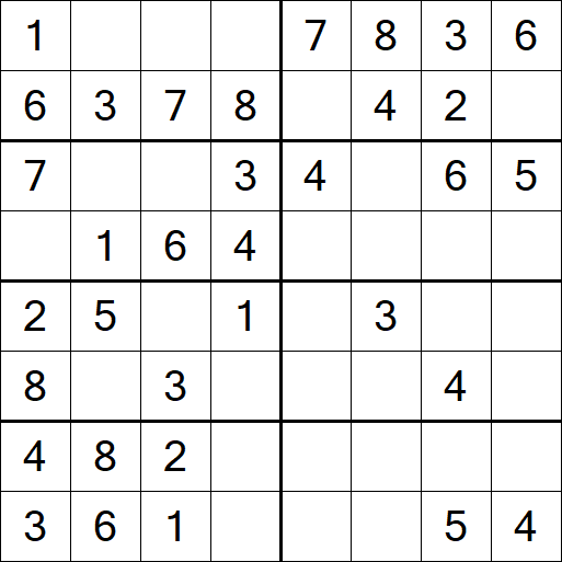 Sudoku 8x8 - Einfach