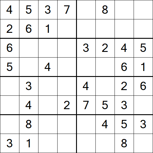 Sudoku 8x8 - Einfach