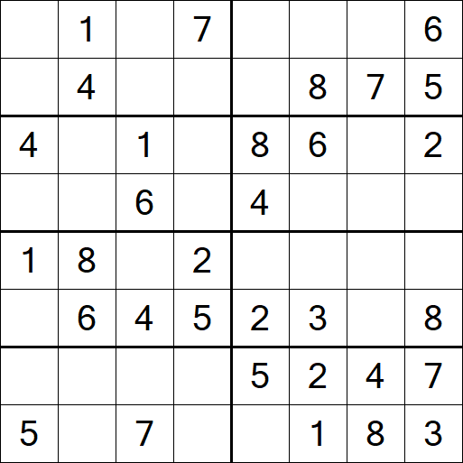 Sudoku 8x8 - Einfach